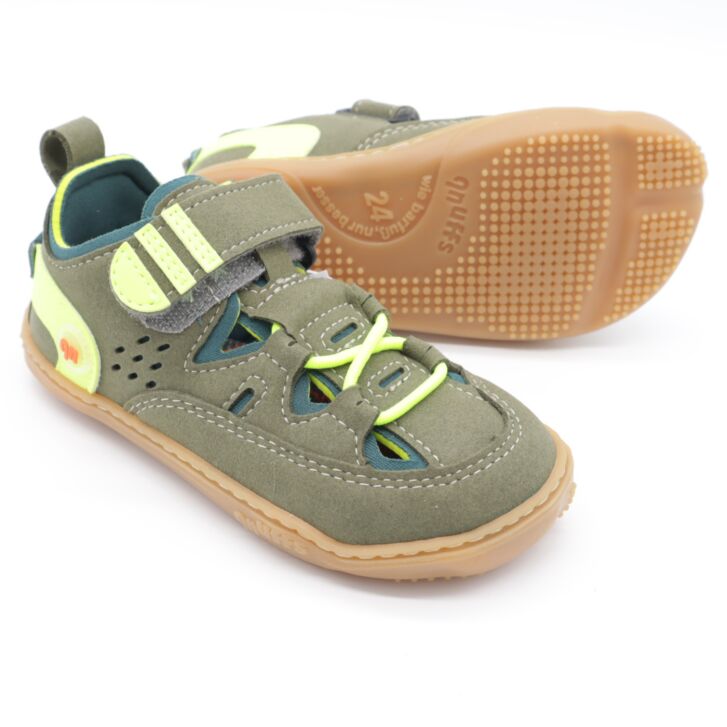 QNUFFS Barefoot Sneaker LERCHE Oliv Storm 26
