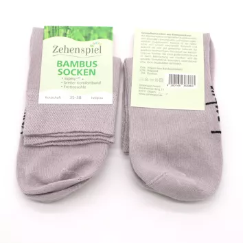 Zehenspiel Bambus-Socken Kurzschaft – 2 Paar, Hellgrau