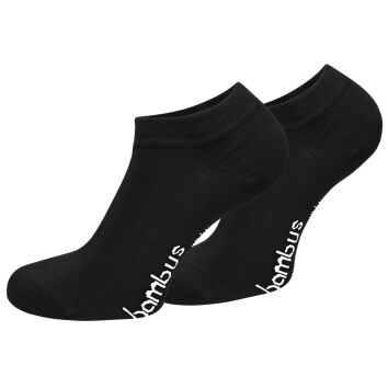 Zehenspiel Bambus-Sneakersocken – 2 Paar, Schwarz