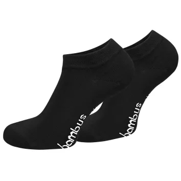 Zehenspiel Bambus-Sneakersocken – 2 Paar, Schwarz
