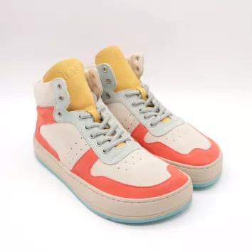 a.li.ás Damen High Top Sneaker AREN Coral Aqua Green