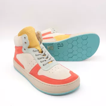 a.li.ás Damen High Top Sneaker AREN Coral Aqua Green