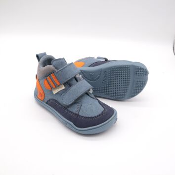 QNUFFS Barefoot Boots KASTANIE jeans / hellgraun vegan