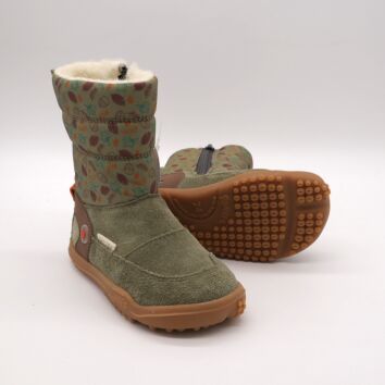QNUFFS Barefoot Boots LINDE eukalyptus/schoko