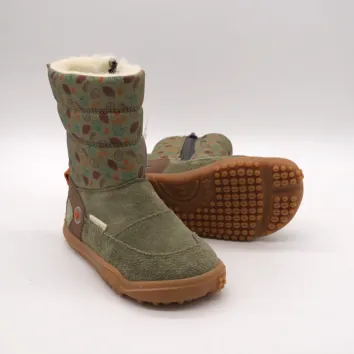 QNUFFS Barefoot Boots LINDE eukalyptus/schoko