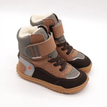 QNUFFS Barefoot Boots EICHE schoko/graphit
