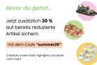 20% auf Reduziertes sparen mit dem Code summer26