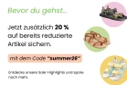 20% auf Reduziertes sparen mit dem Code summer26